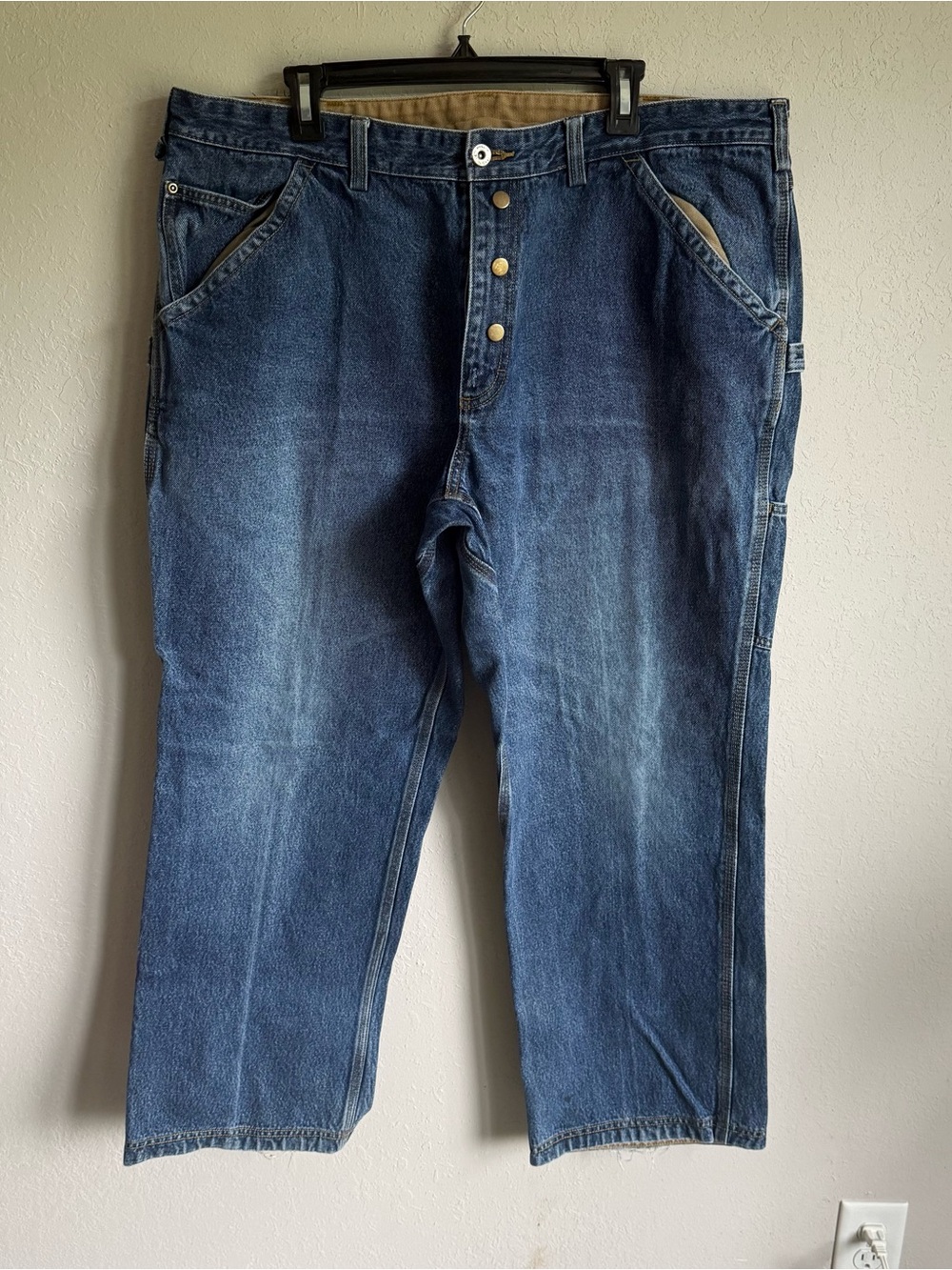 Men’s 40x30 Duluth Wide Leg Workman’s Outdoor Heavyweight Cargo Blue Jeans